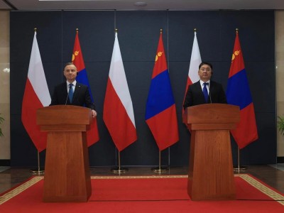 Монгол Улсын Ерөнхийлөгч У.Хүрэлсүх, БНПУ-ын Ерөнхийлөгч Анджей Дуда нар мэдээлэл хийв