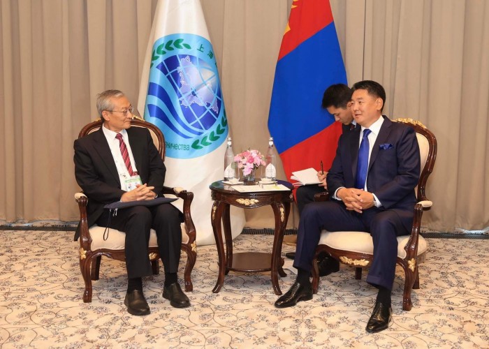 Монгол Улсын Ерөнхийлөгч У.Хүрэлсүх ШХАБ-ын Ерөнхий нарийн бичгийн дарга Жан Мин-тэй уулзав