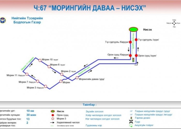 Морингийн даваа чиглэлд автобусны шинэ зогсоол нэмэгдсэн байна